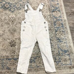 J Crew Crewcuts White Denim Overalls Size 2